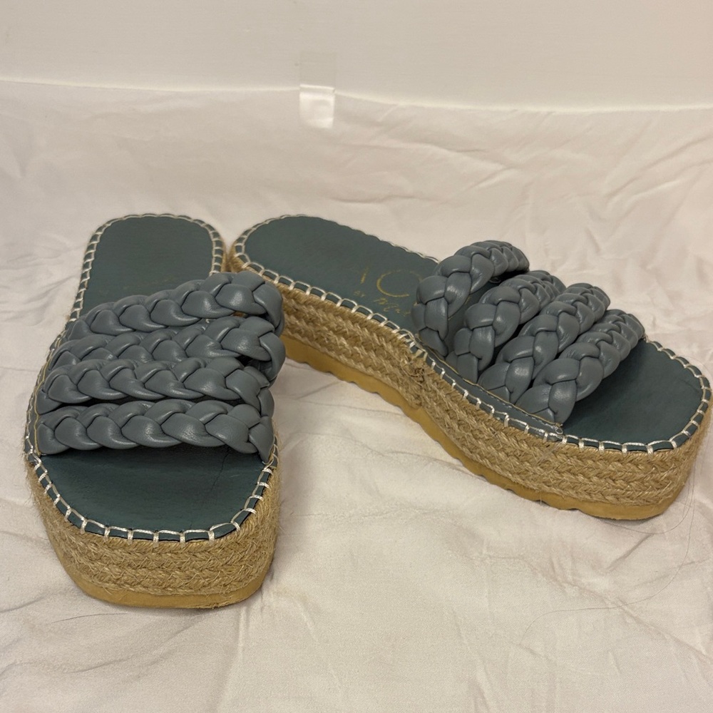 Matisse Blue Braided Espadrille Sandals - Picture 1 of 2